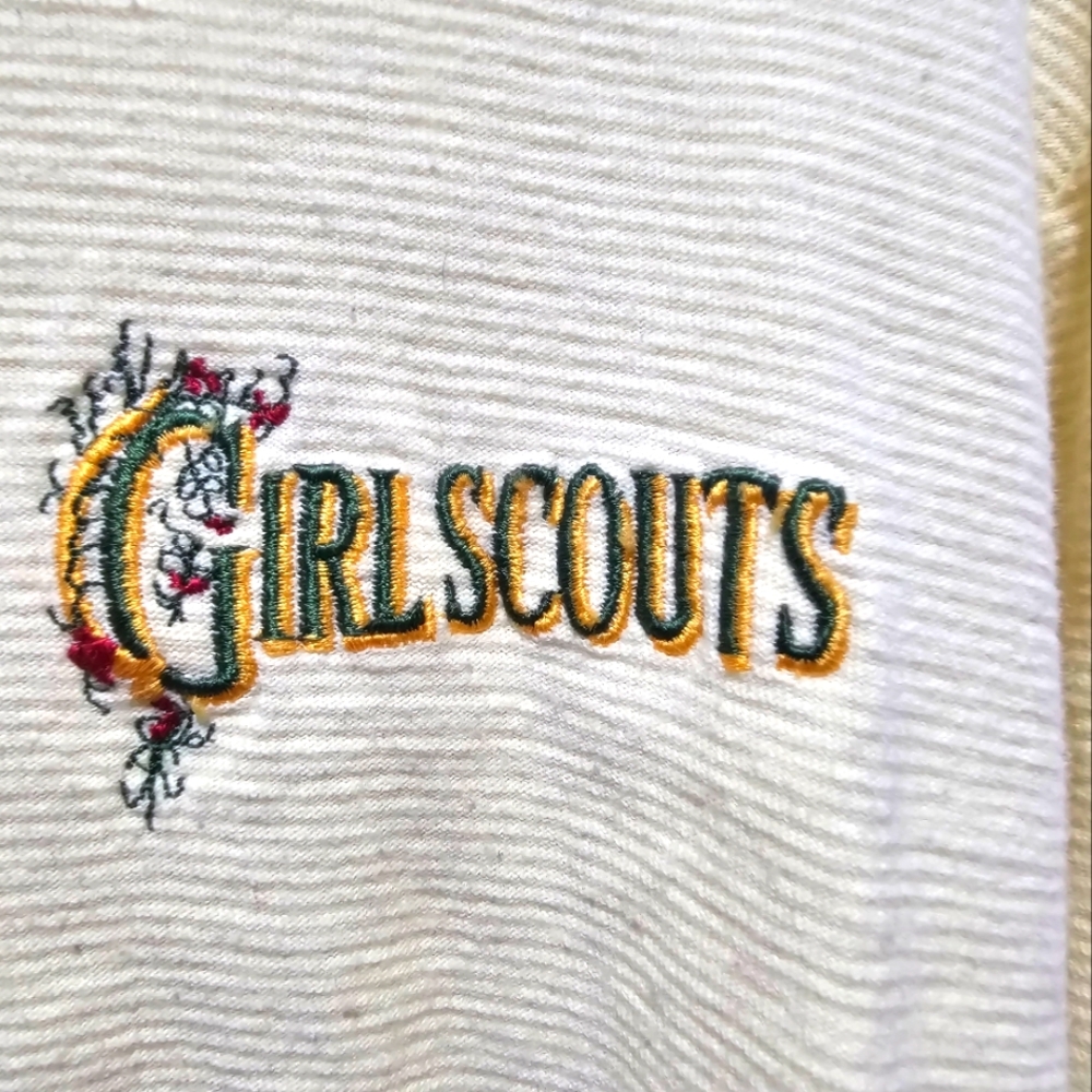 Vintage Girl Scouts embroidered mock turtleneck shirt M
